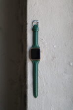 Ремінець slim leather 38mm/40mm/41mm/42mm(10 gen.) (dark green) - Зображення 3