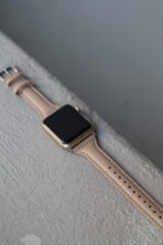 Ремінець slim leather 42mm/44mm/45mm/46mm/49mm/ULTRA (beige) - Зображення 2