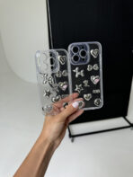 Чохол Clear Silver Stickers 16 Pro Max - Зображення 3