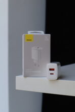 Адаптер BASEUS Compact 20W (Type-C + USB) білий