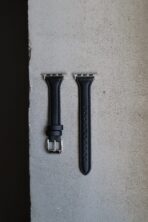 Ремінець slim leather 42mm/44mm/45mm/46mm/49mm/ULTRA (black) - Зображення 2