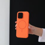 Чохол Silicone Slim Mag Safe 16 Pro Max (orange)