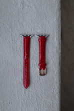 Ремінець Shiny Leather 38mm/40mm/41mm/42mm (10 gen.) (red) - Зображення 2